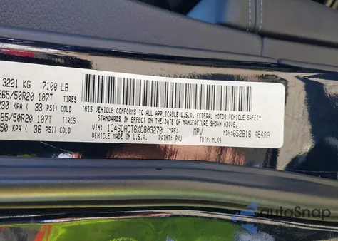 2019 Dodge Durango R/T Rwd из США, поврежденный, VIN 1C4SDHCT6KC803270